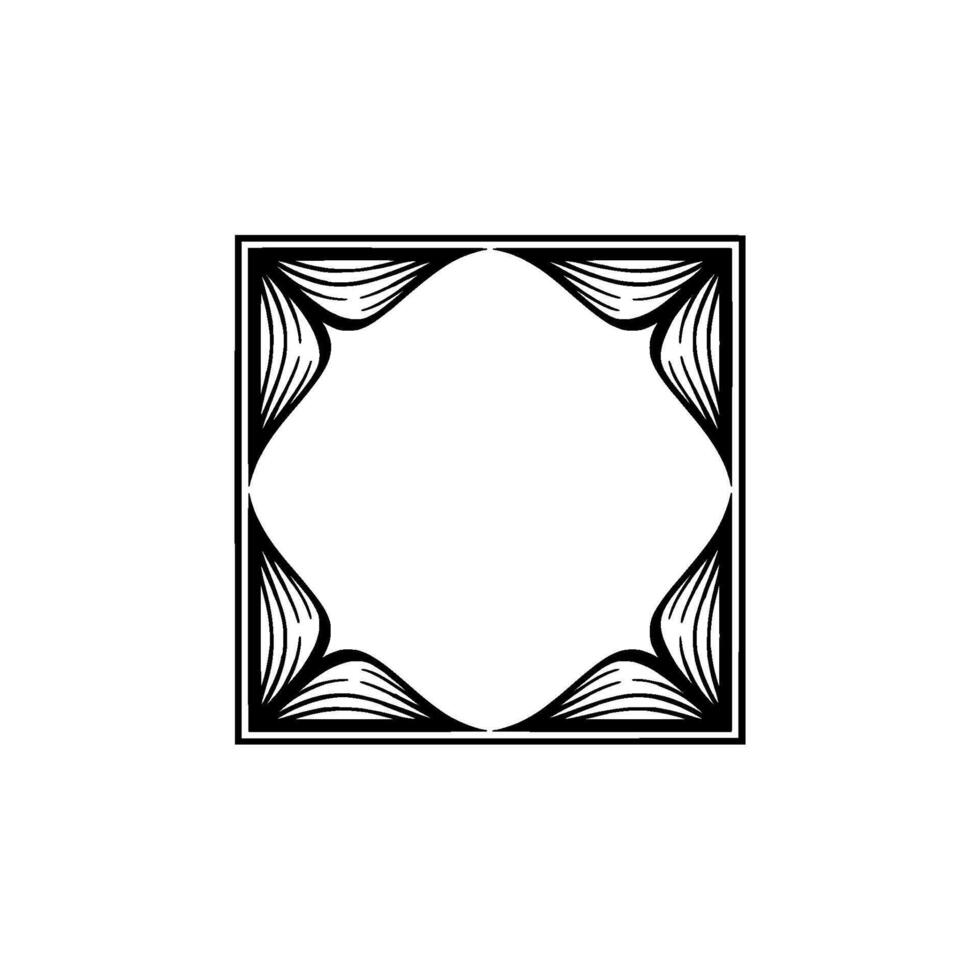 Elegant Geometric Frame in Black and White, Minimalist vector
