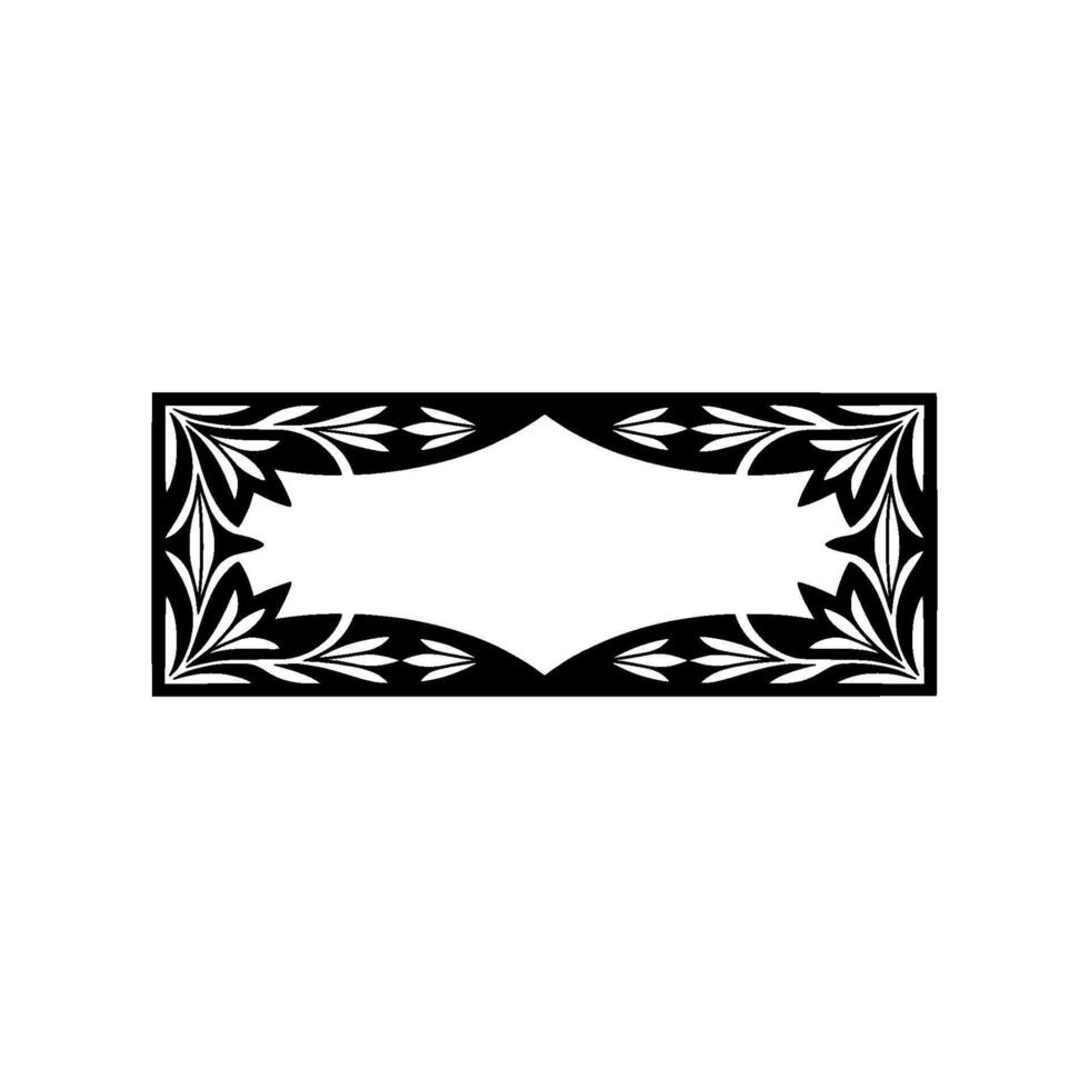 Elegant Decorative Frame with Leafy Floral Pattern on White Background vector