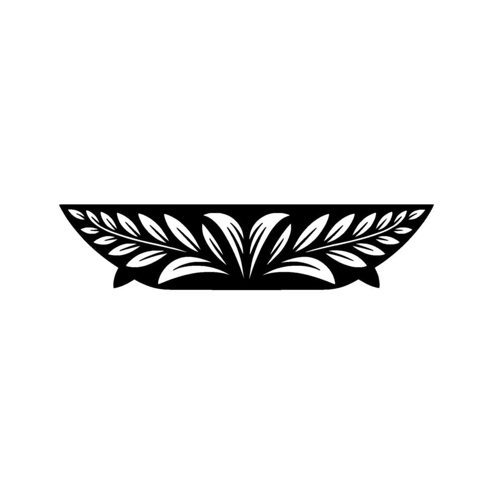 Minimalist Leaf Pattern Elegant Black and White Ornamental vector