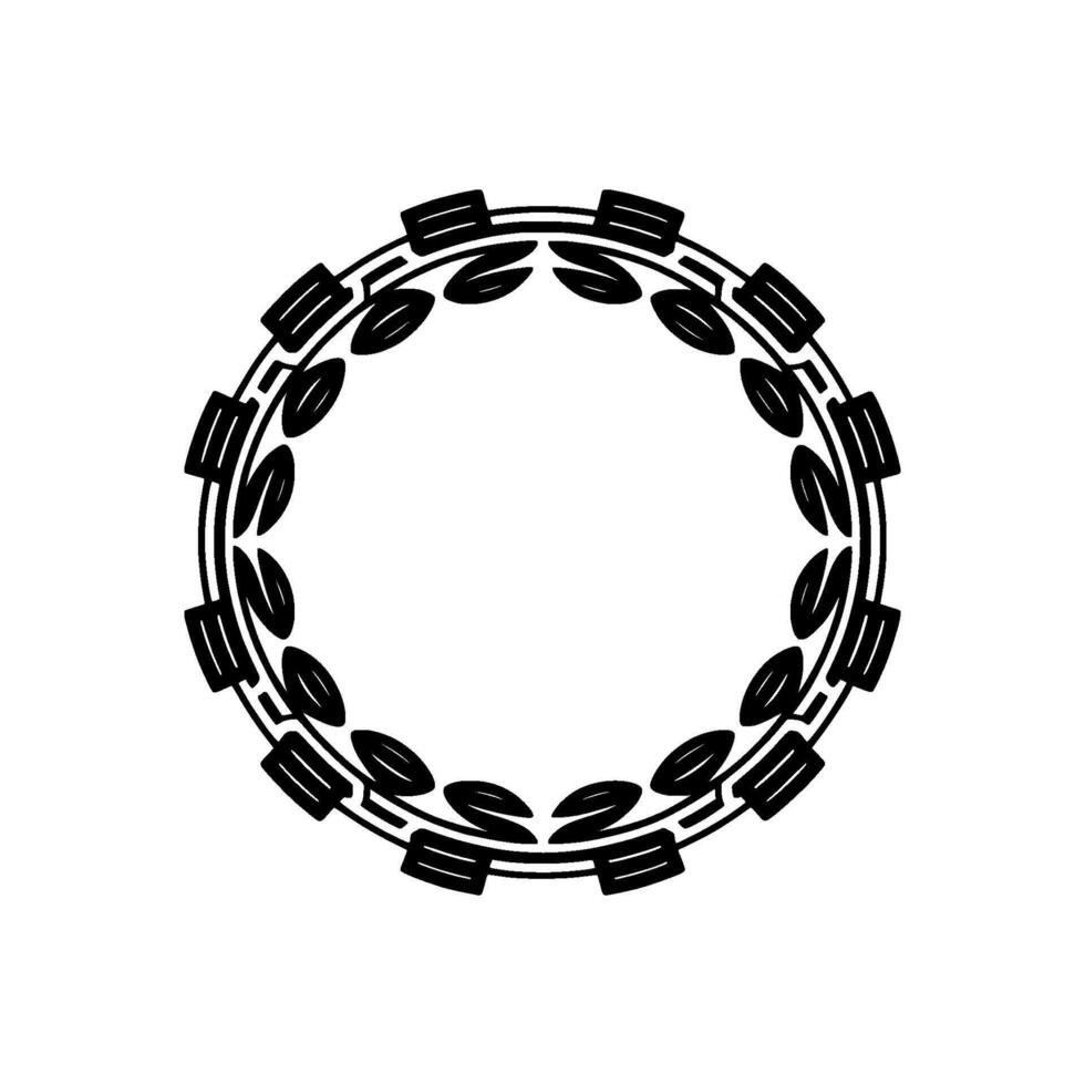 Elegant Black White Circular Ornament, Simple vector
