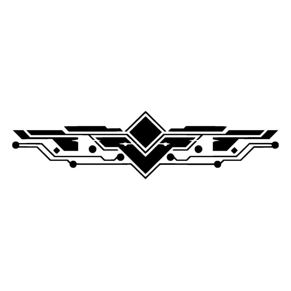 Futuristic Geometric Tech Element with Glare Black White vector