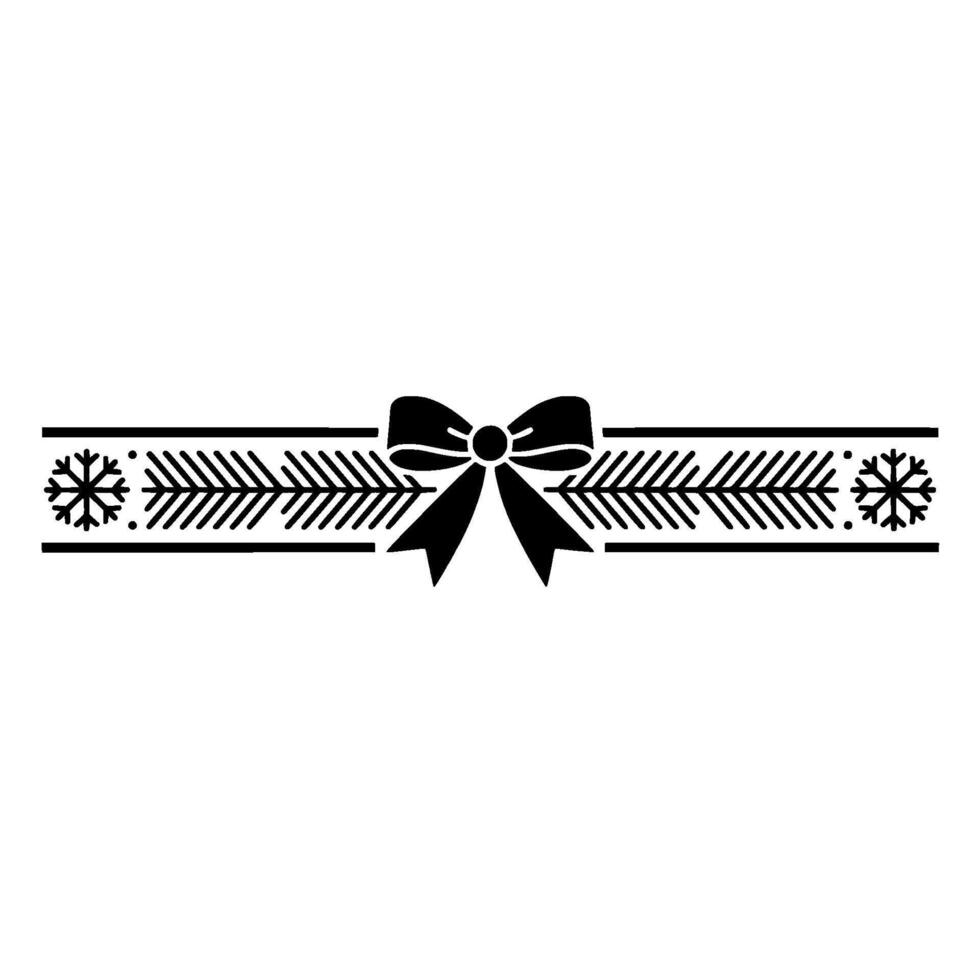 Minimalist Christmas Ornament Bow Fir Branch Illustration vector