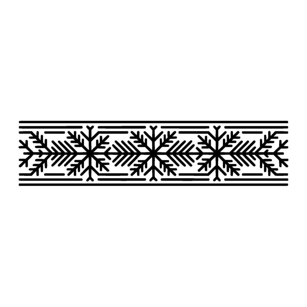 Minimalist Winter Snowflake Border, Geometric vector