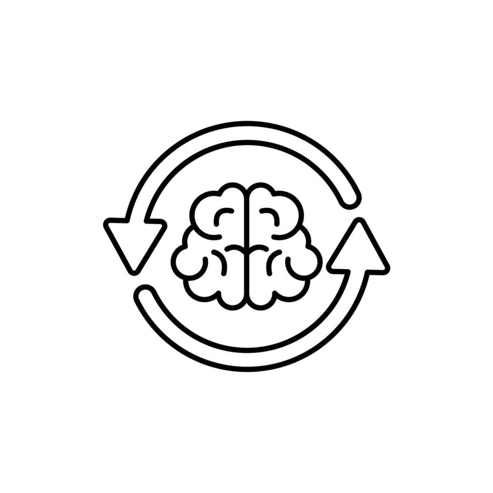 Icon a thinking, isolated against a clean background. vector