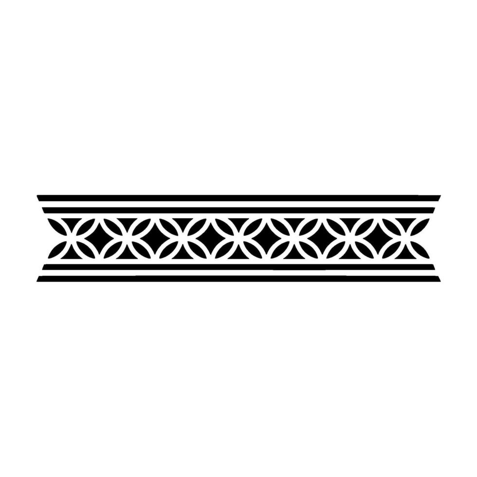 Geometric Black and White Border , Circular Pattern, Minimalist Style vector