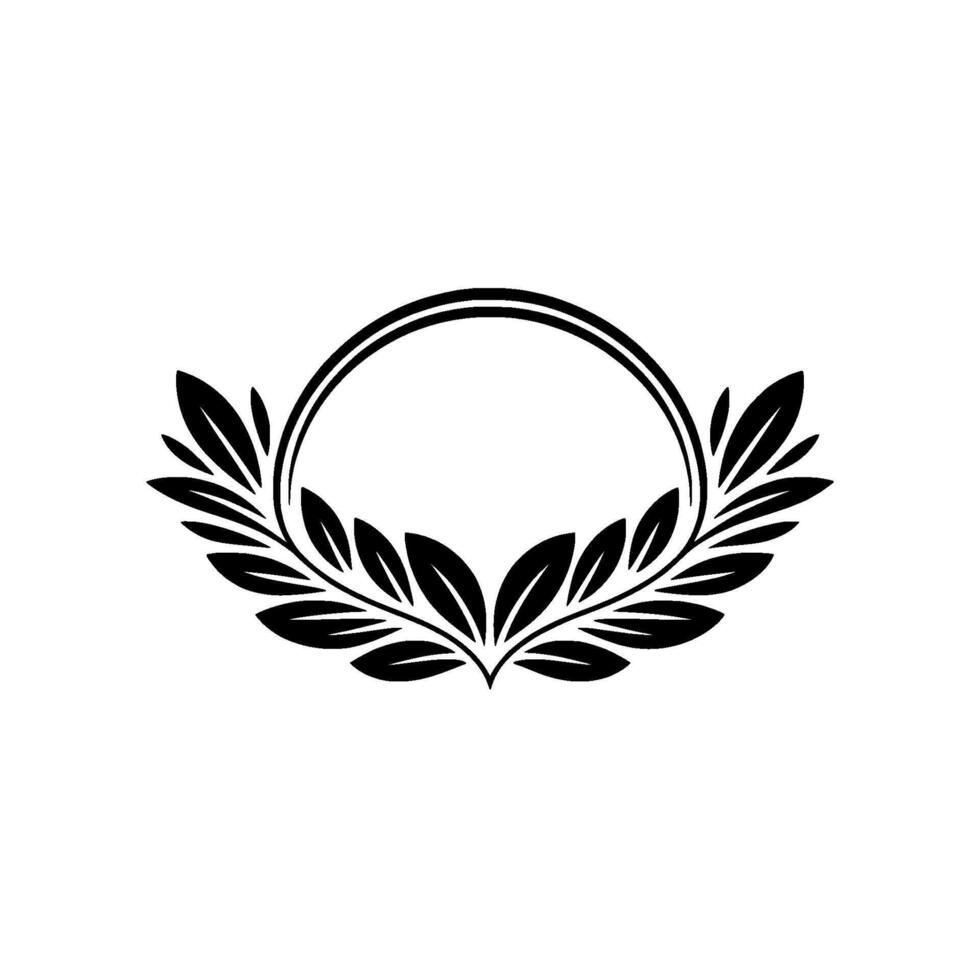 Elegant Laurel Wreath Monochrome , Minimalist Aesthetic vector