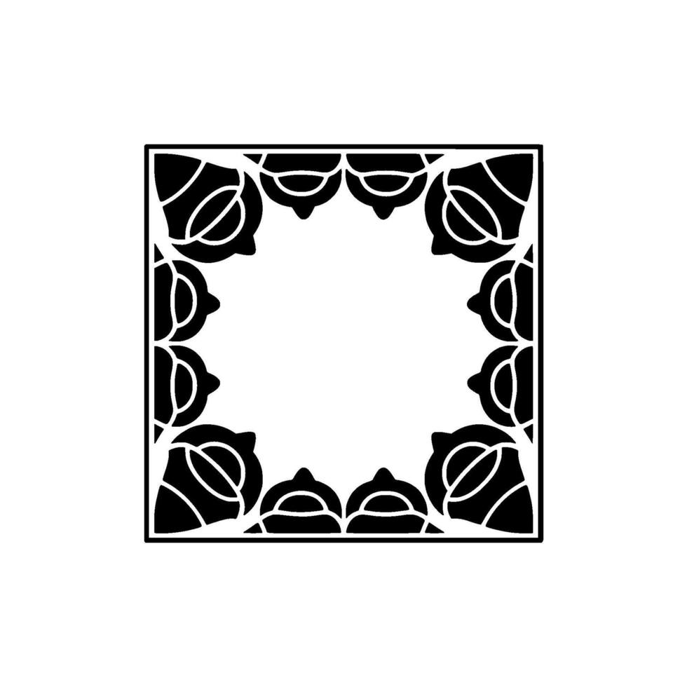 Geometric Floral Frame on Neutral Backdrop vector