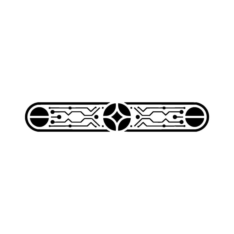 Minimalist Tech Circuit with Geometric Accent, Monochrome vector