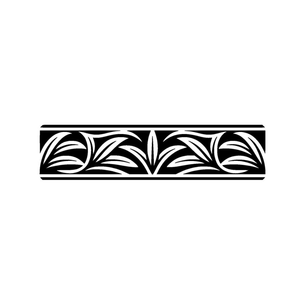 Ornate Black and White Leaf Border Elegant and Decorative Element vector
