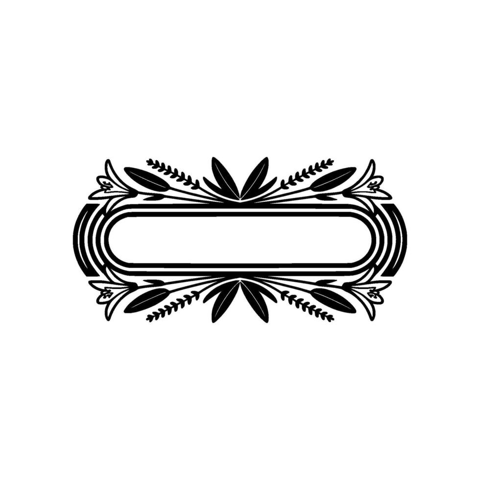 Elegant Botanical Frame in Black and White vector
