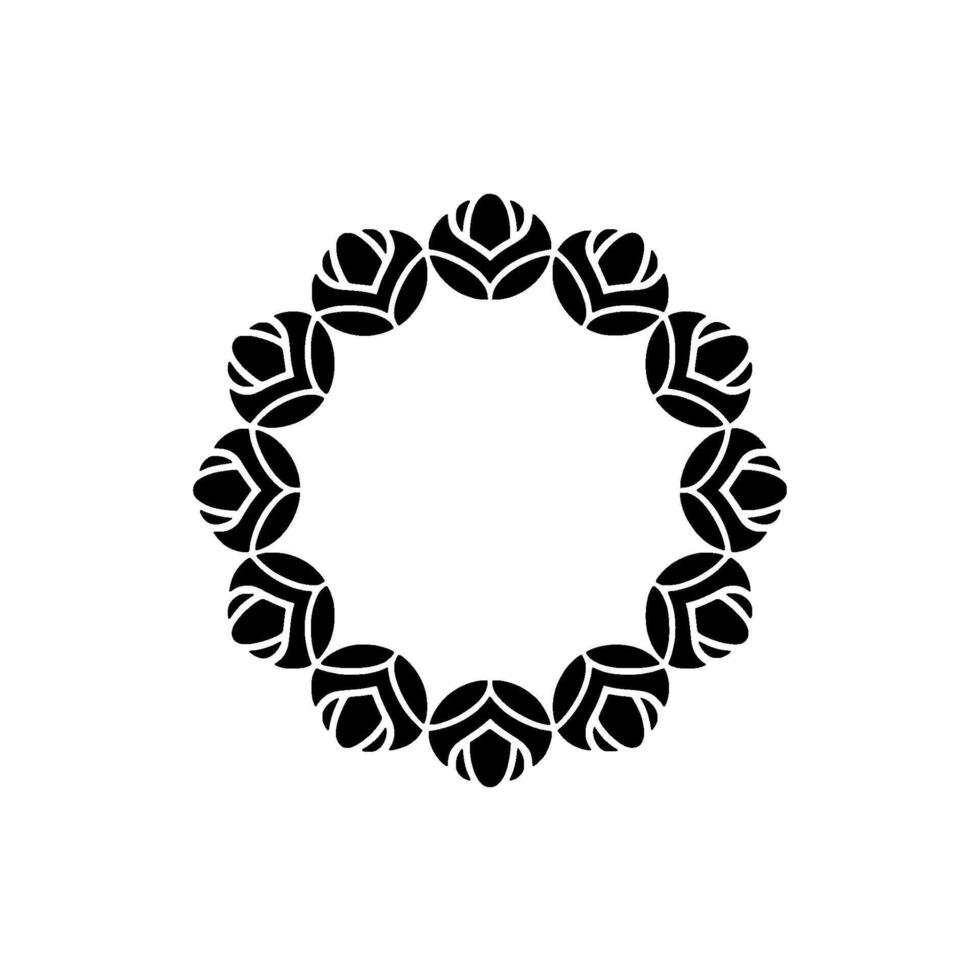 Elegant Black Floral Wreath on Light Gray Background vector