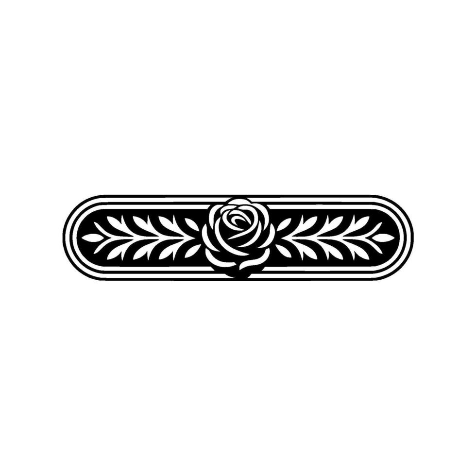 Elegant Rose and Foliage in Black and White vector