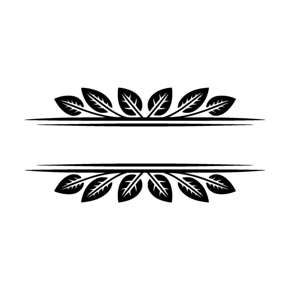 Minimalist Leafy Divider , Elegant Foliage, Text Space vector
