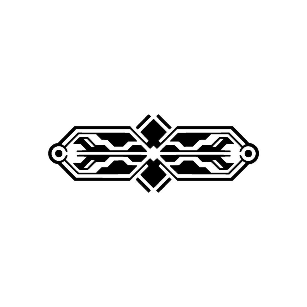 Futuristic Tech Ornament Black Geometric vector