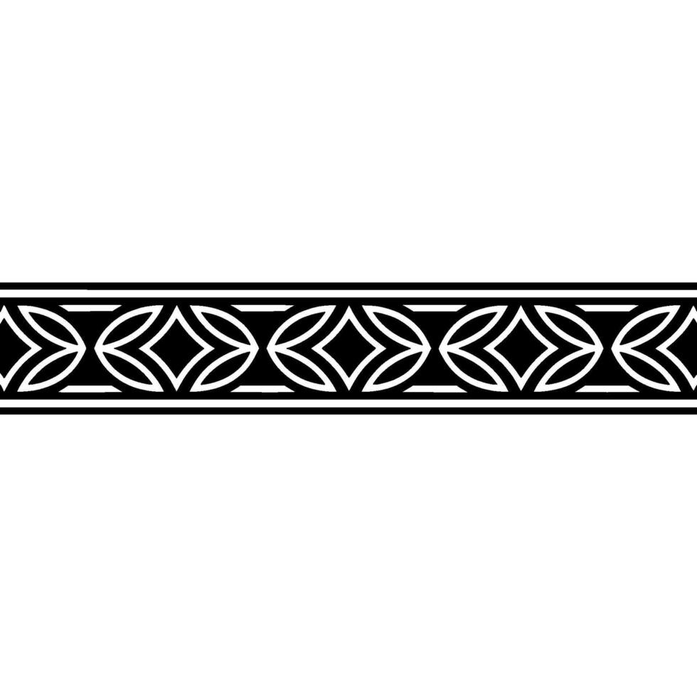 Geometric Border in Black and White on a White Background vector