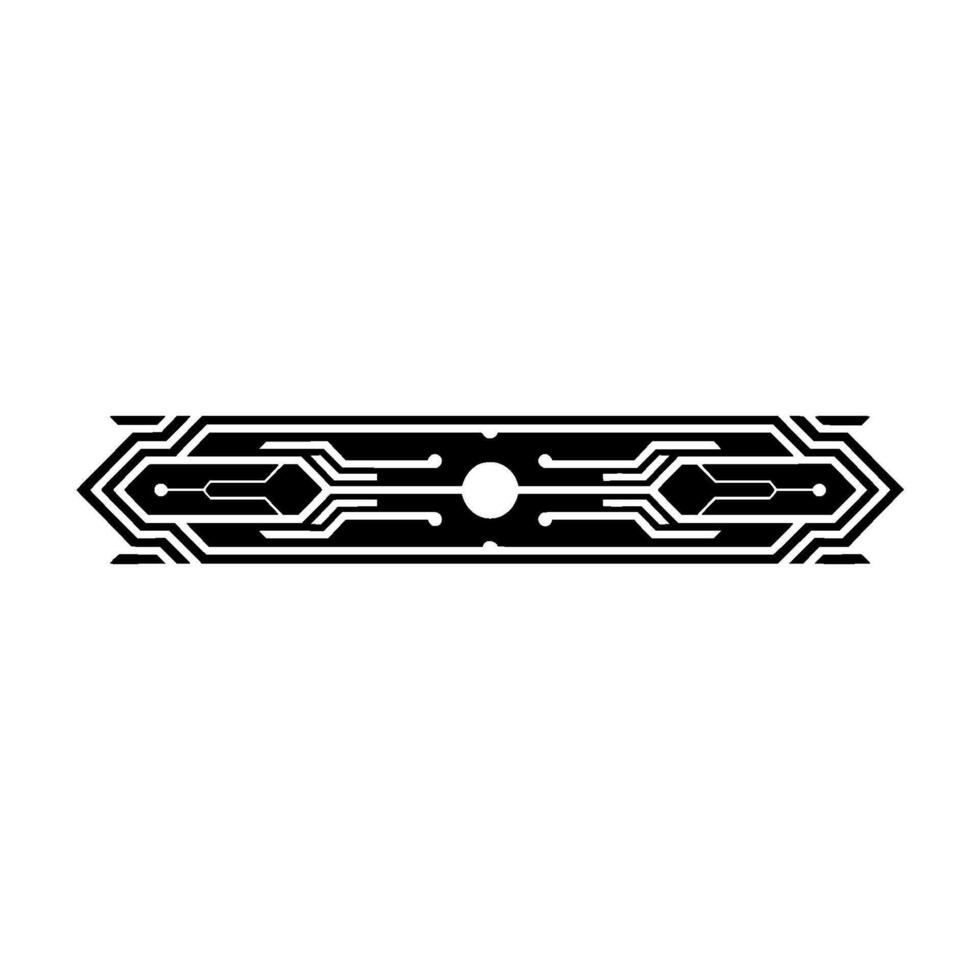 Minimalist Tech Circuit Board Element on White, Futuristic vector