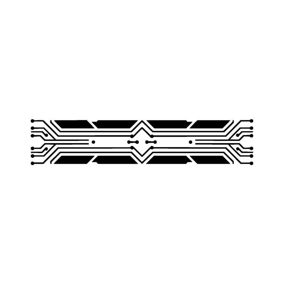 Minimalist Circuit Board Tech Border on White vector