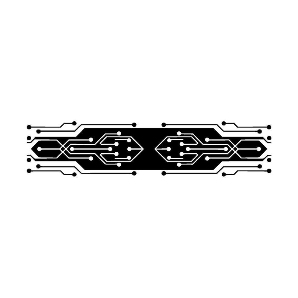 Minimalist Circuit Board Symmetric Data Flow Concept vector