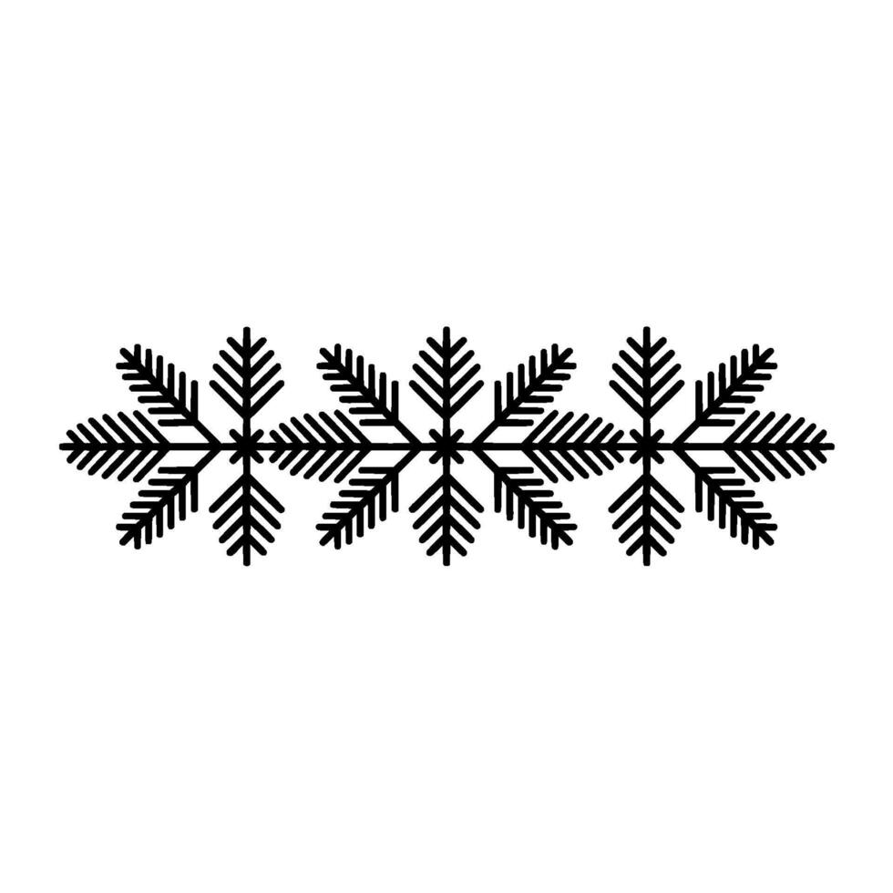 Minimalist Black Snowflake Border on White Background vector