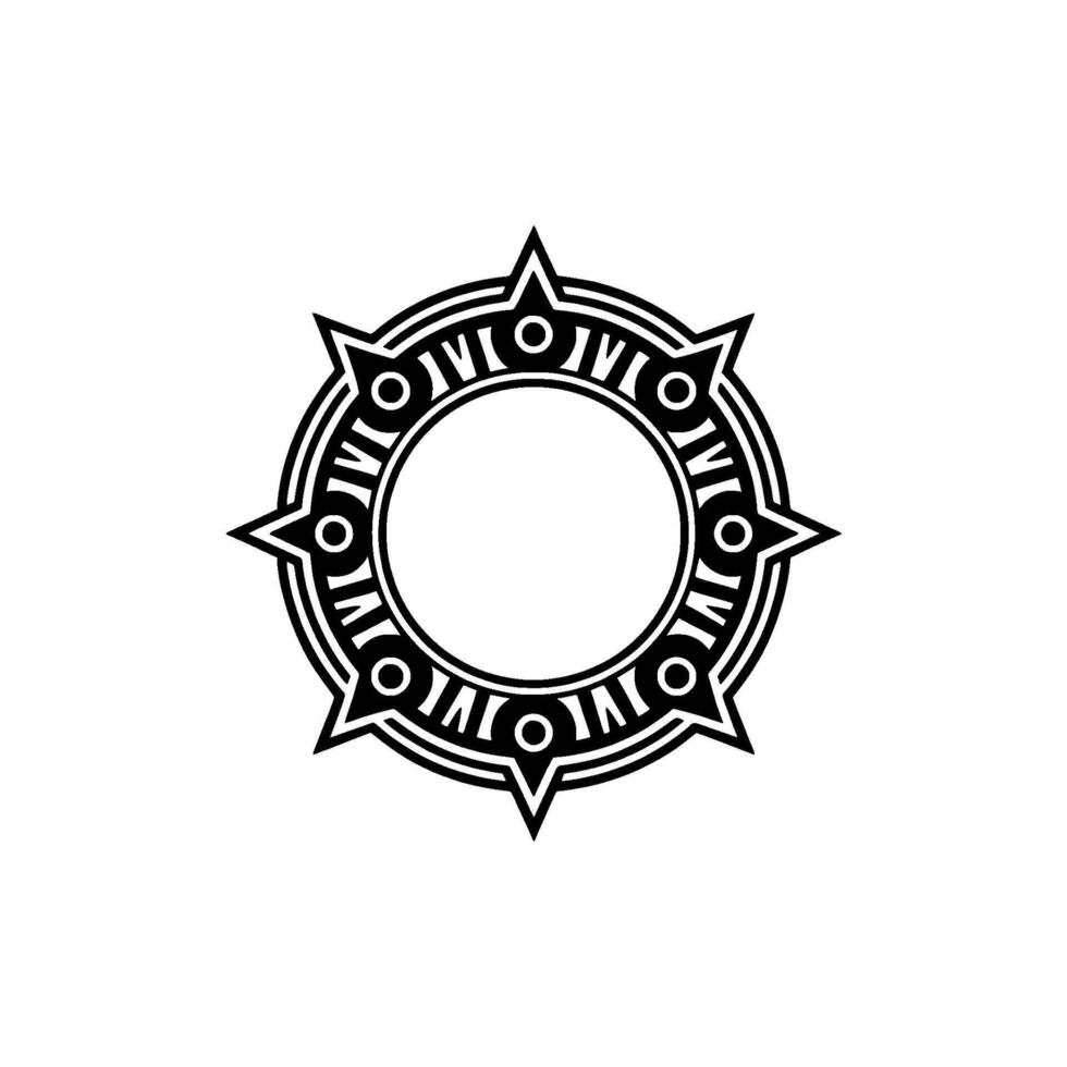Intricate Black White Ornamental , Circular Frame for Logos Emblems vector