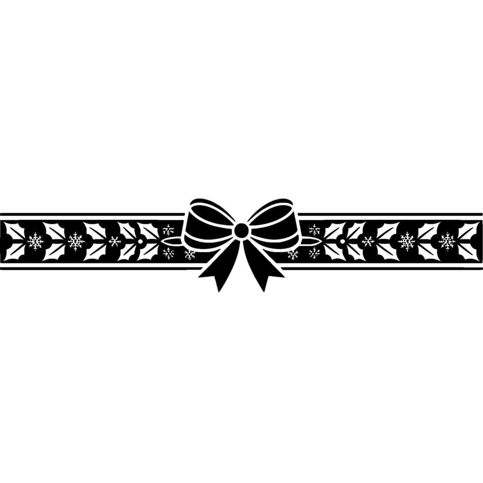 Elegant Christmas Bow and Border on White Background vector