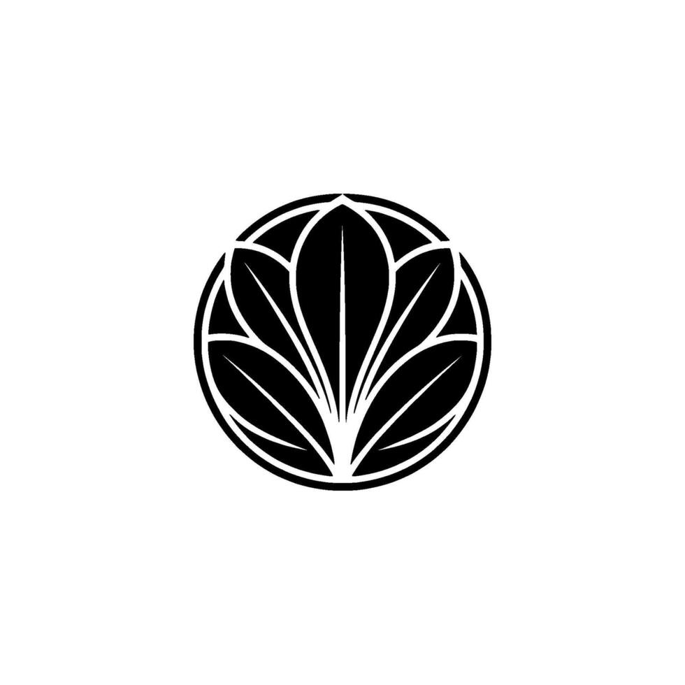 Modern Black White Floral Geometric on White vector
