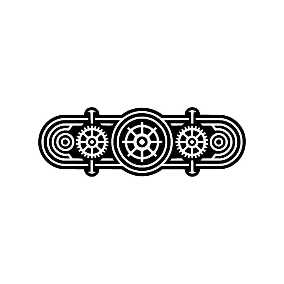 Mechanical Abstract Black White Gear Emblem vector