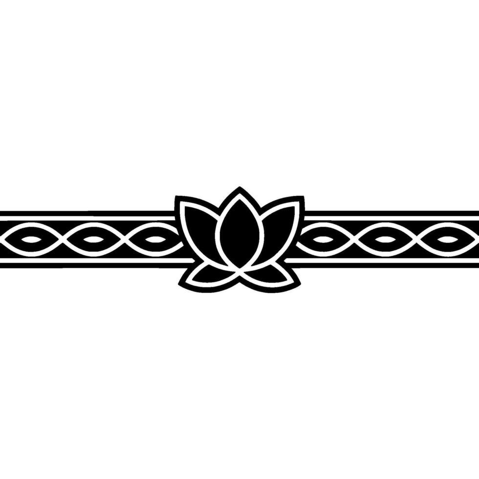 Elegant Minimalist Lotus and Decorative Border vector