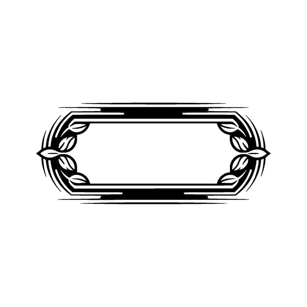 Elegant Black and White Ornamental Frame on Gray Background vector