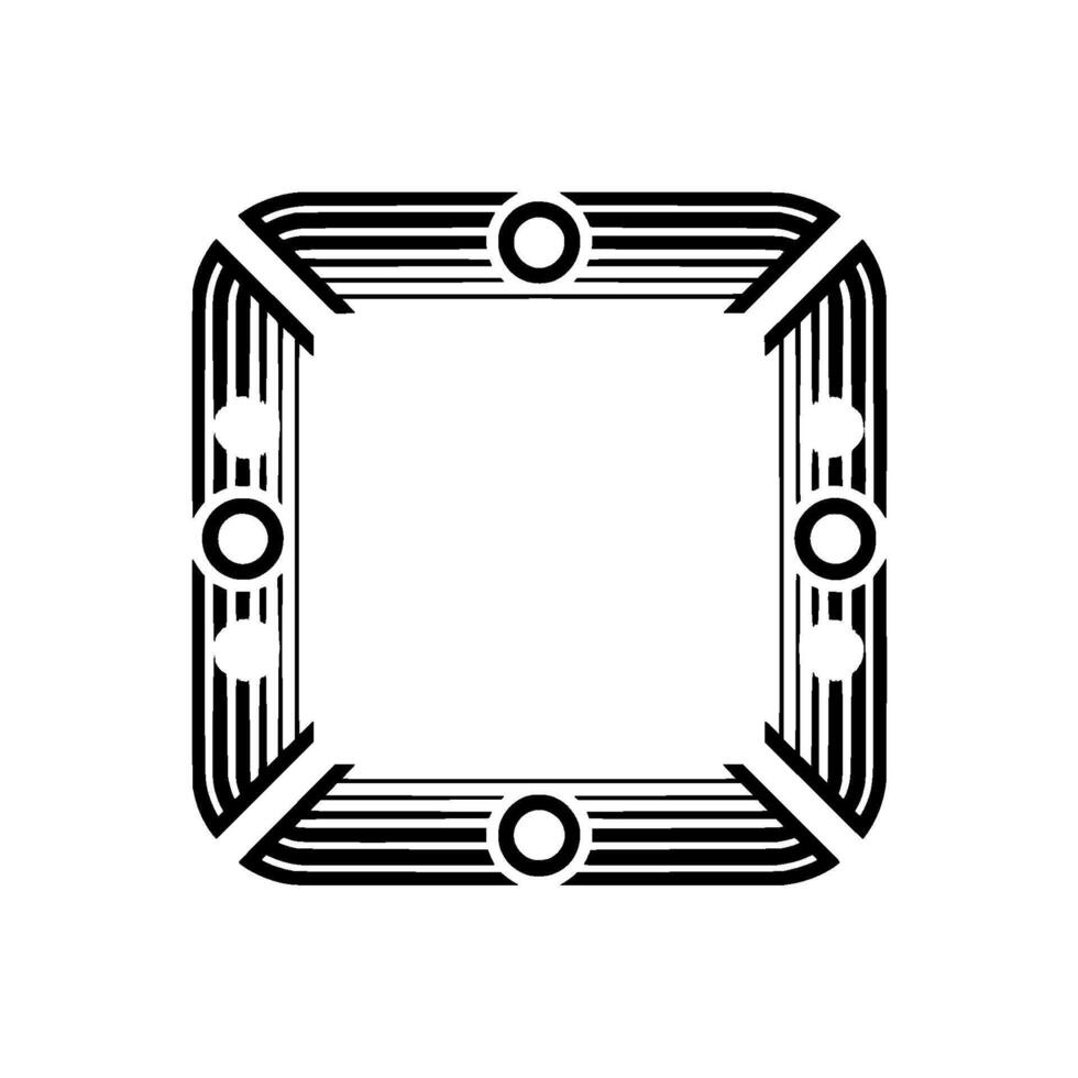 Geometric Retro Square Frame, Black White, Modern Art Deco vector
