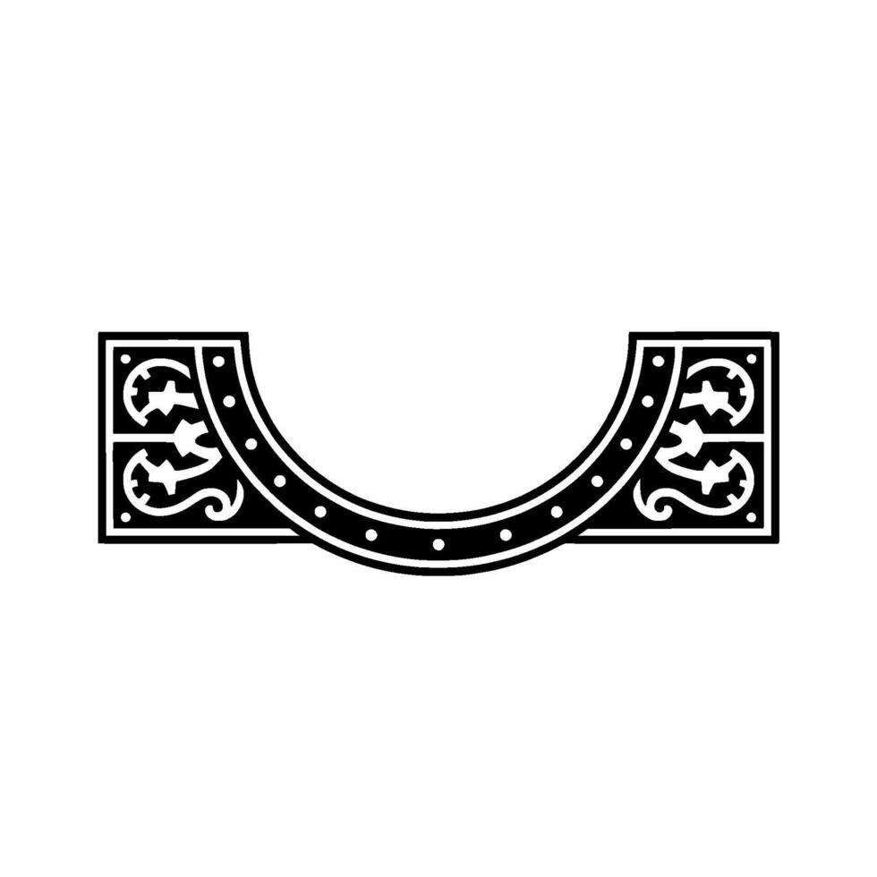 Elegant Black Flourish Element, Decorative Border on Gray vector