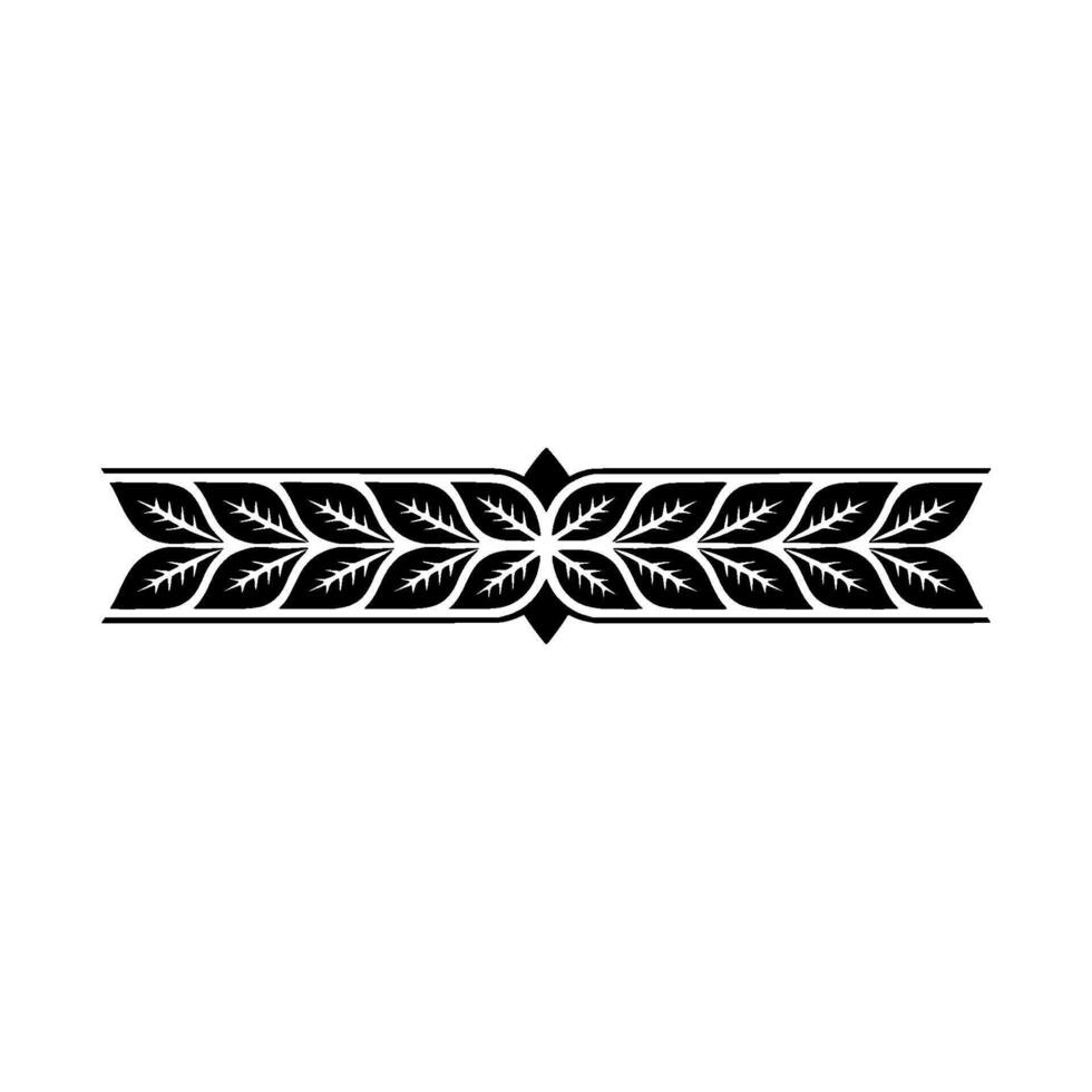 Decorative Leaf Border Illustration, Monochromatic Minimalist vector