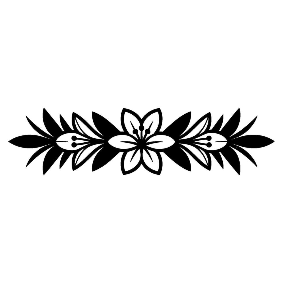 Floral Border Illustration Minimalist Flower Motif on White vector