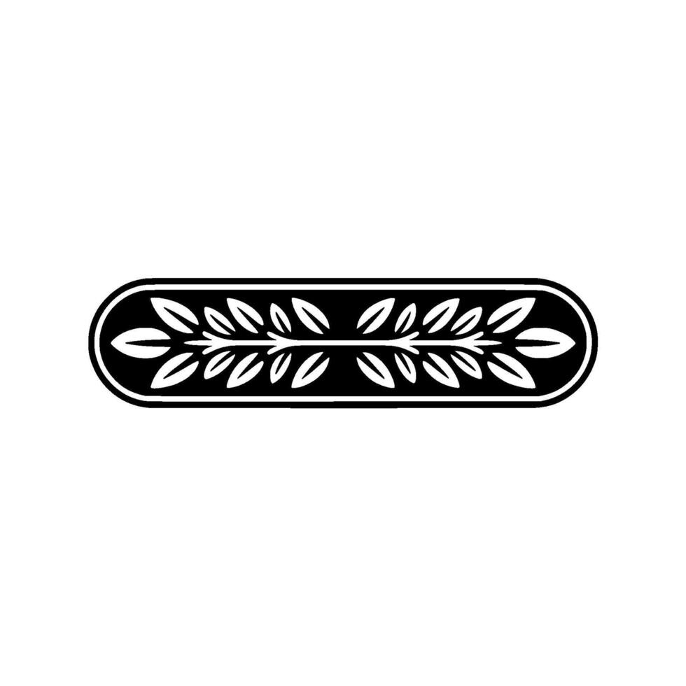 Minimalist Laurel Wreath Element in Black and White vector