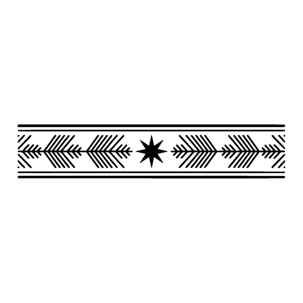 Minimalist Black and White Border with Star and Arrow Elements vector