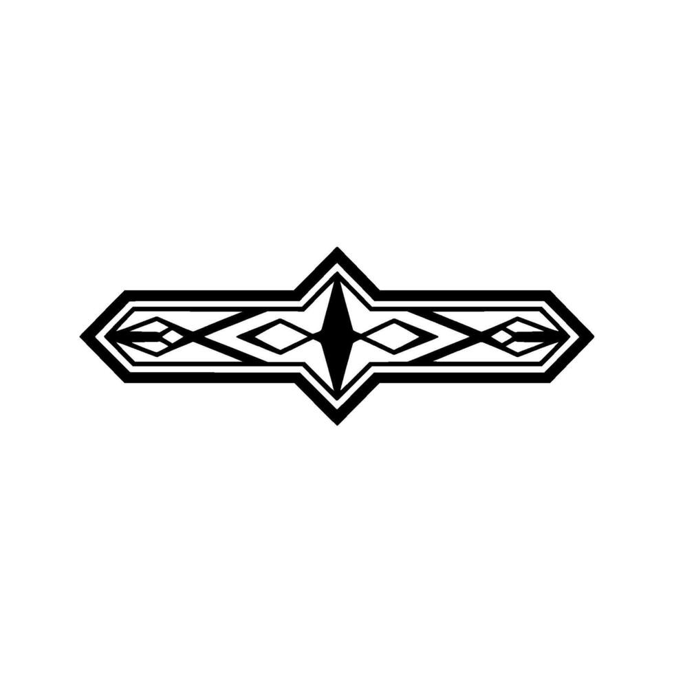 Art Deco Geometric Ornament on White, Minimalist Element vector