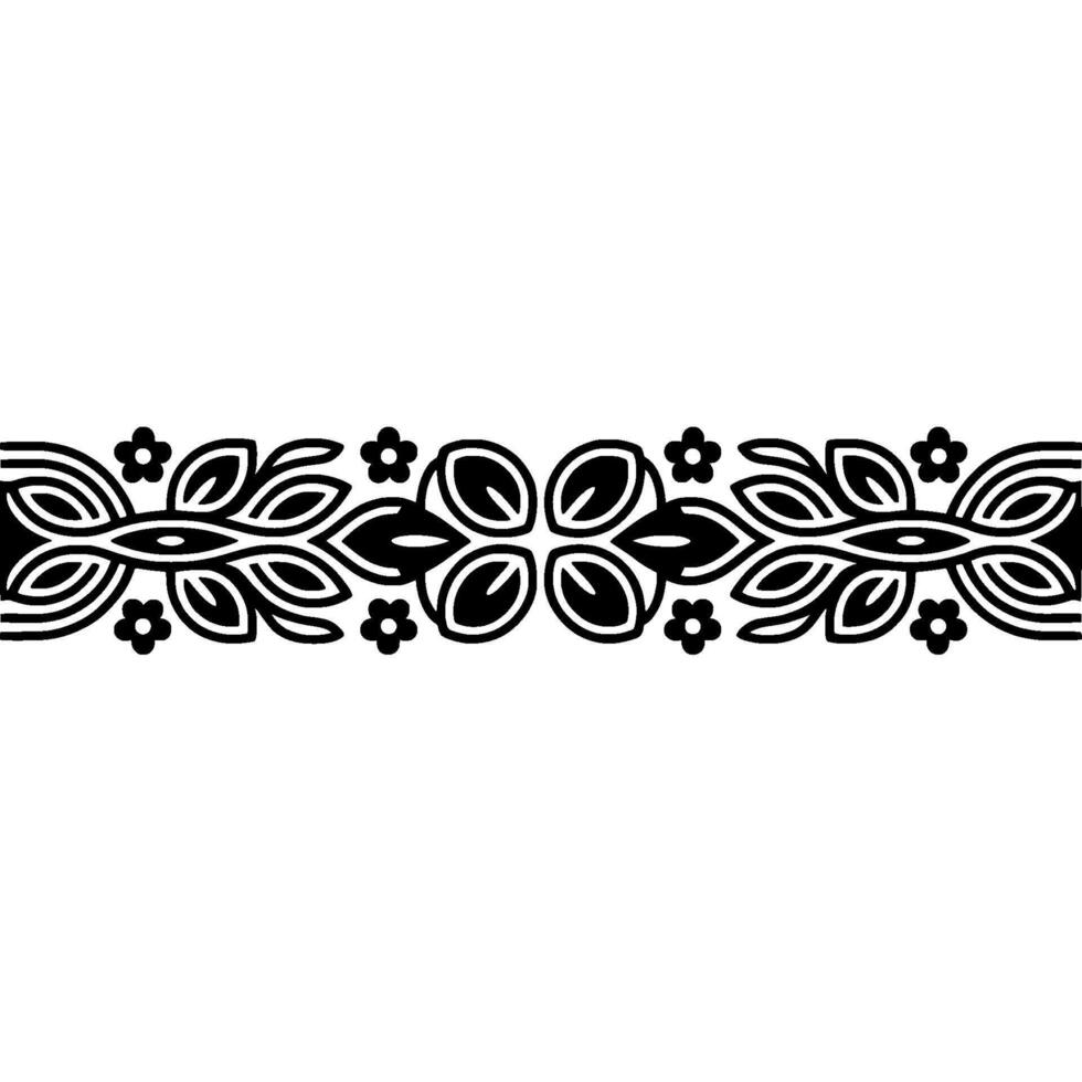 Elegant Black Floral Border on Neutral Backdrop vector