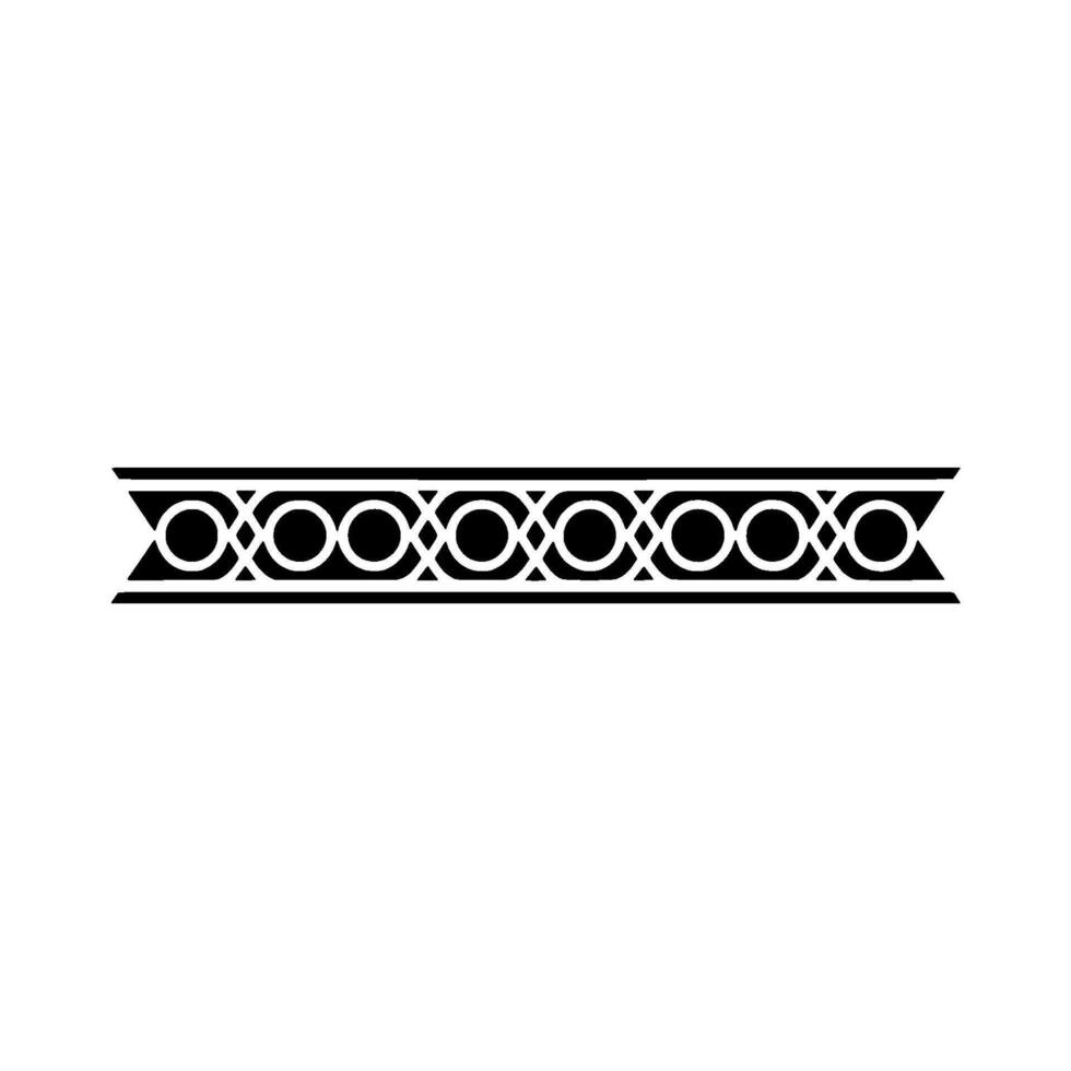 Geometric Black White Border Ornament on White Background 1 vector