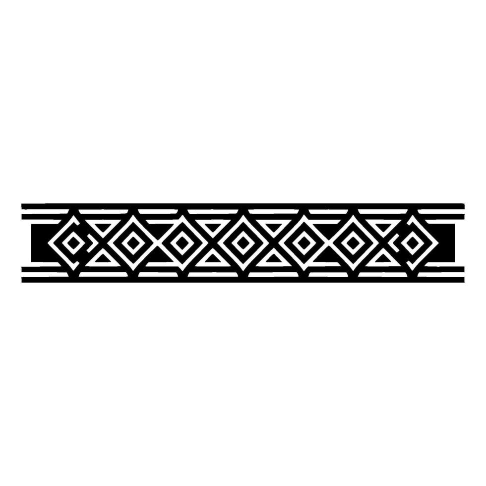 Geometric Black Border Ornament, Repeating Diamond Pattern, vector