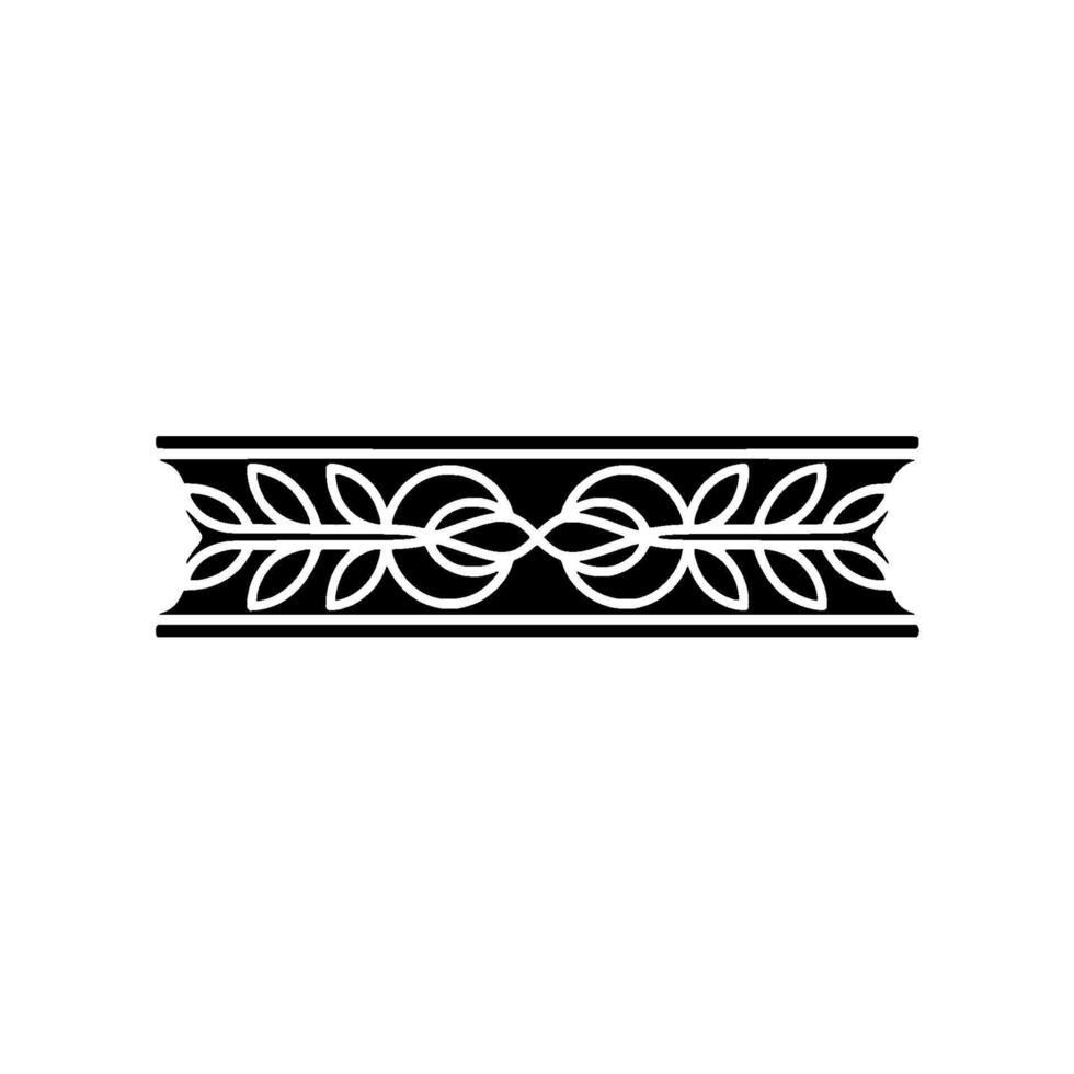 Elegant Black White Floral Border, Decorative Element 2 vector
