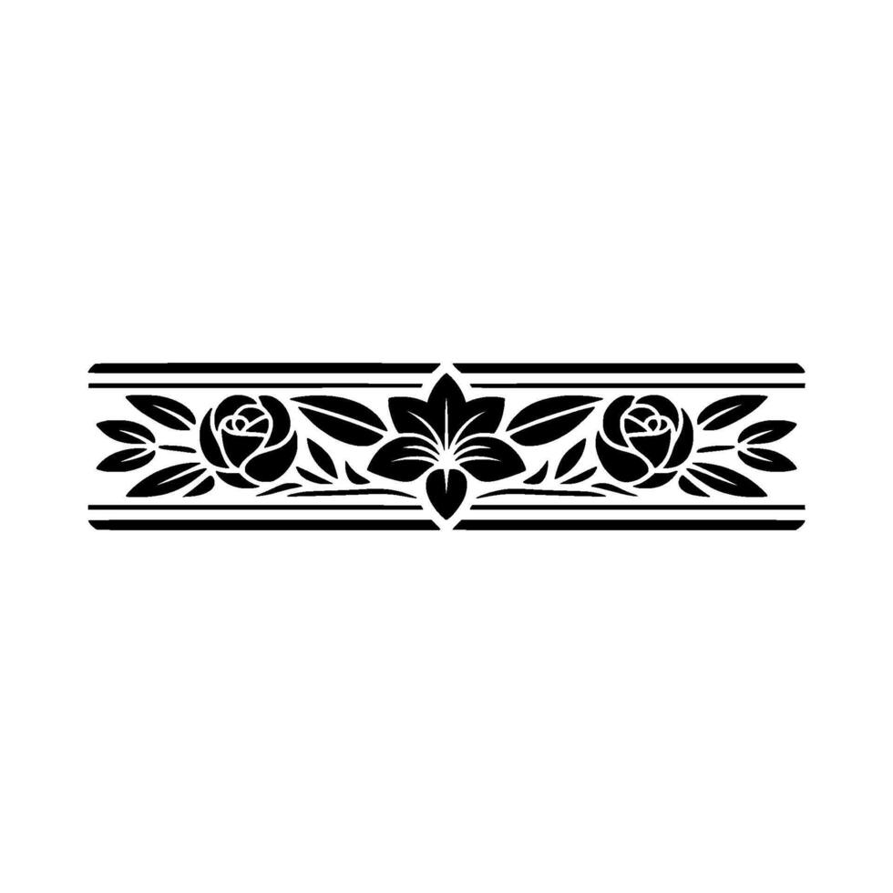 Floral Border Art Nouveau Style , Elegant Ornament vector