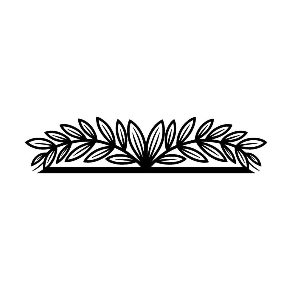 Elegant Botanical Foliage Frame Black and White vector
