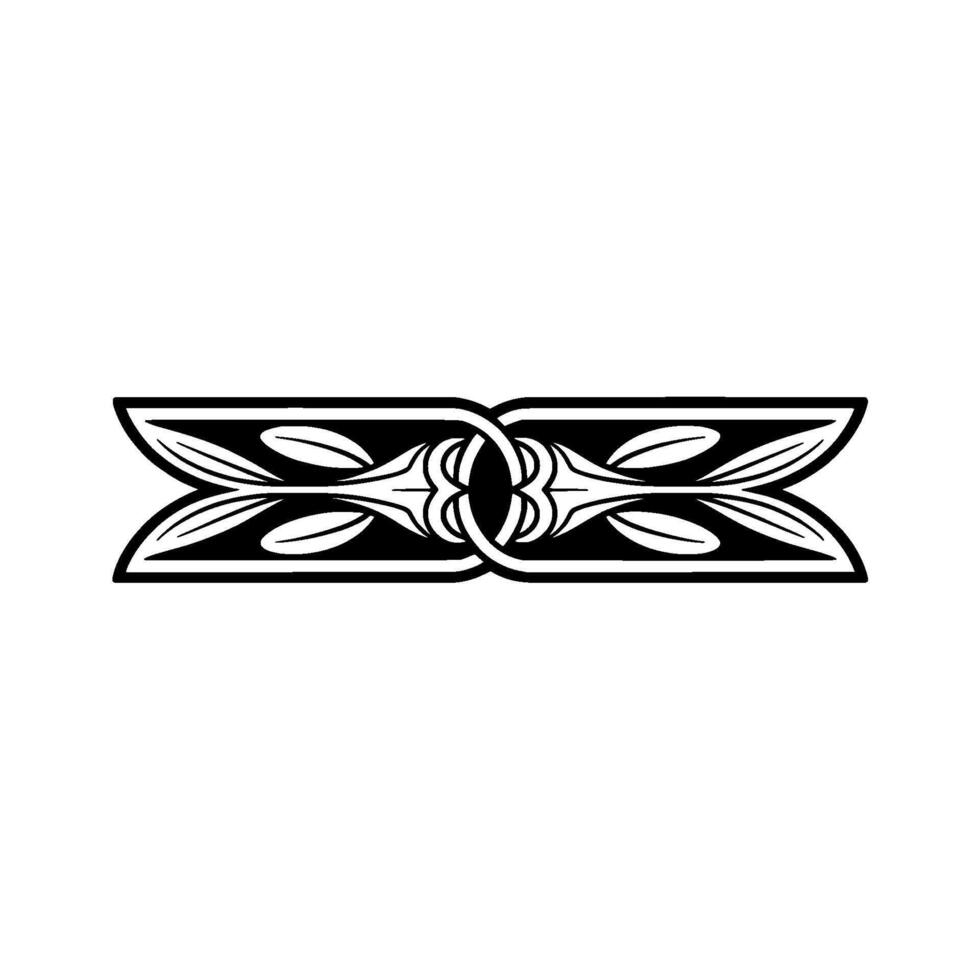 Elegant Black White Ornamental , Decorative Border Element vector