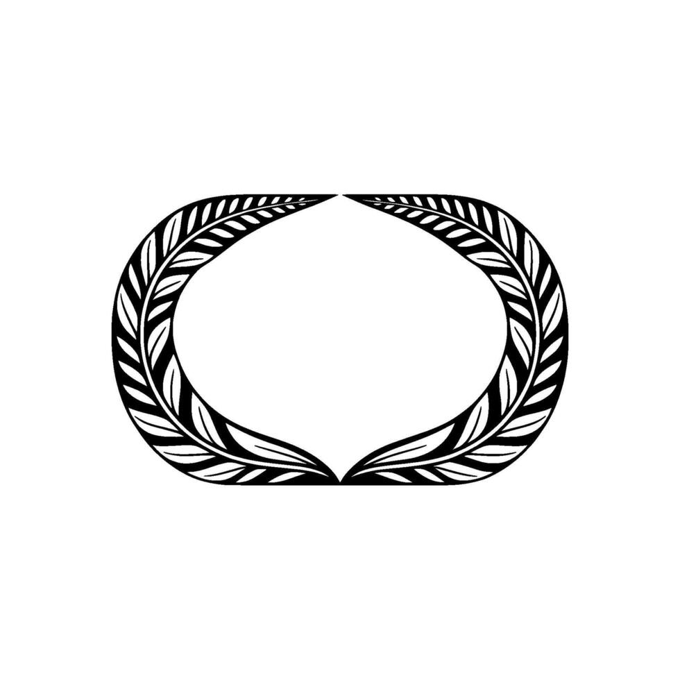 Minimalist Laurel Wreath , Black and White Element vector