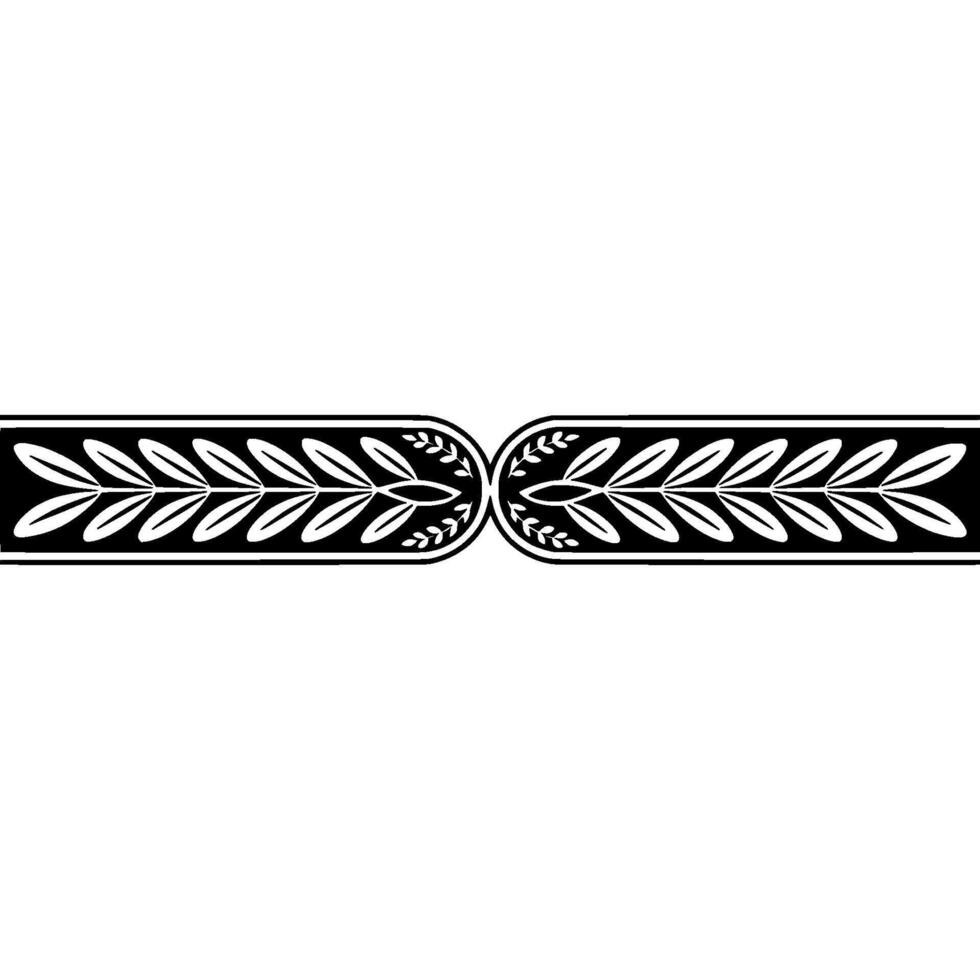Elegant Leaf Border , Decorative Element, Black and White vector