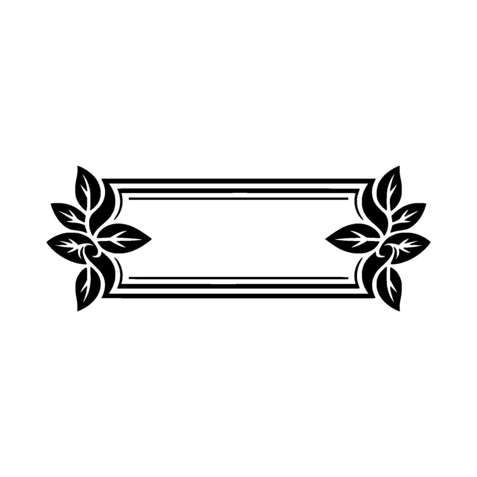 Elegant Floral Frame , Black White, Decorative, Minimalist vector