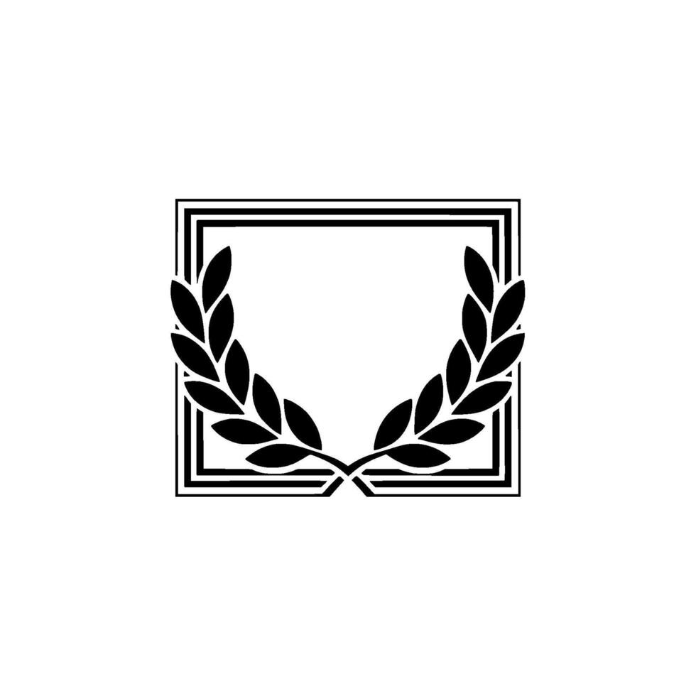 Minimalist Laurel Wreath Frame Illustration on OffWhite Background vector