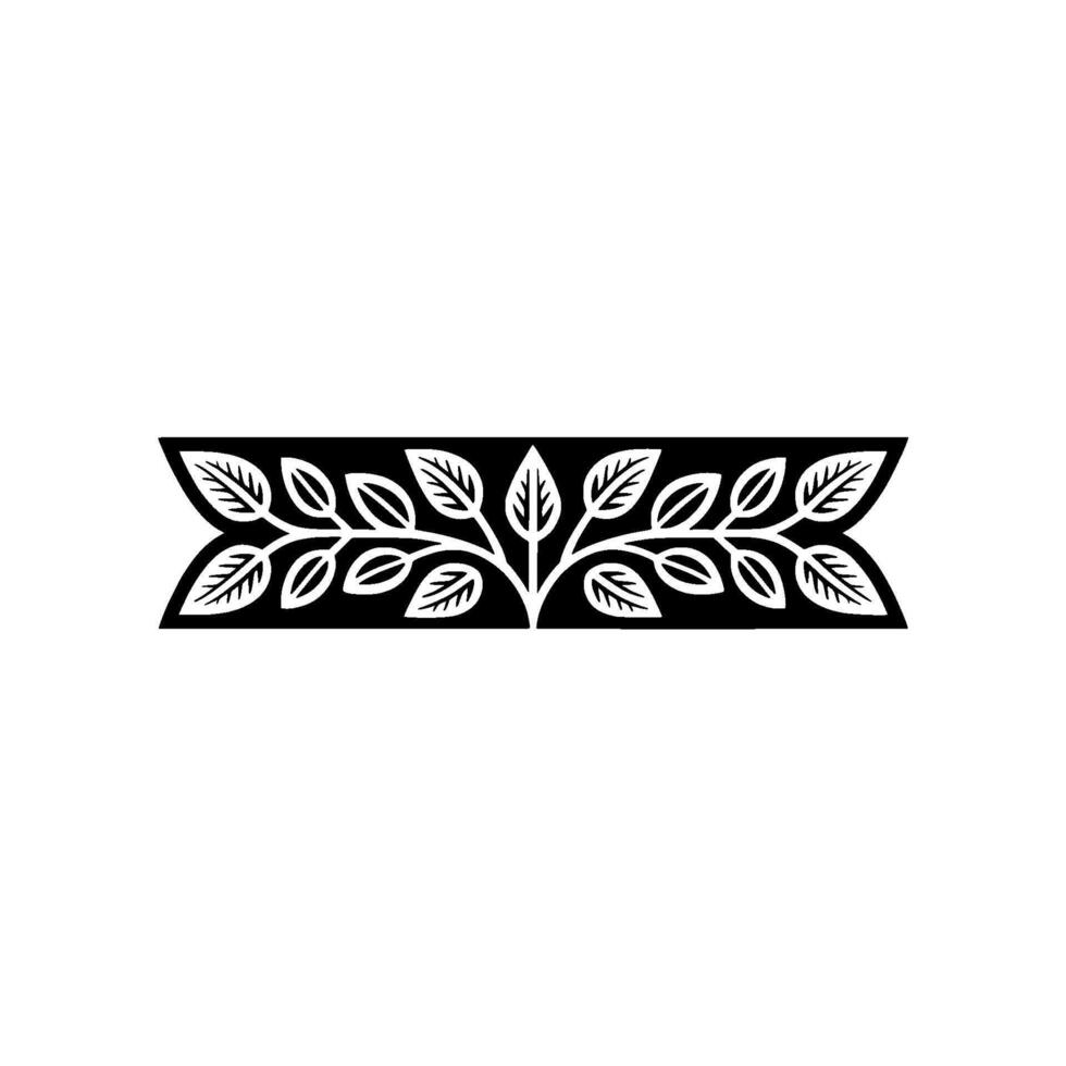Elegant Botanical Black and White Leaf Motif vector