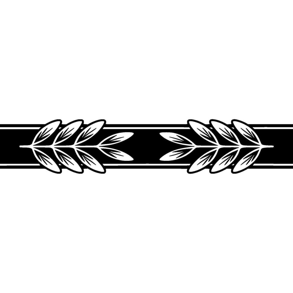 Elegant Black White Laurel Wreath Stripe vector
