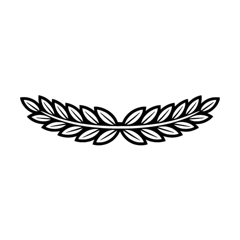 Minimalist Black Laurel Wreath Emblem on White Background vector